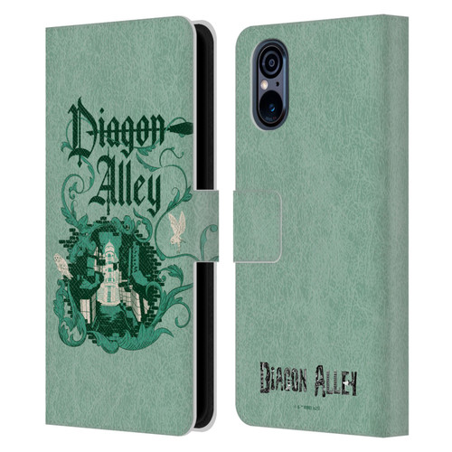 Harry Potter Locations Typography Diagon Alley Leather Book Wallet Case Cover For Sony Xperia 5 V 5G