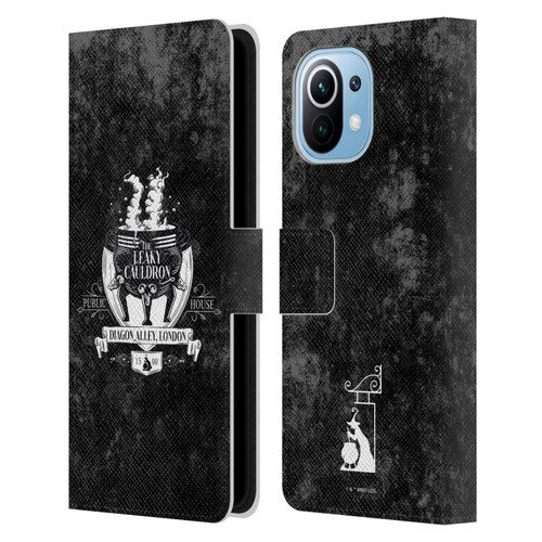 Harry Potter Locations Typography The Leaky Cauldron Leather Book Wallet Case Cover For Xiaomi Mi 11