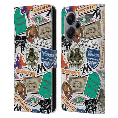 Harry Potter Locations Typography Logo Collage Leather Book Wallet Case Cover For Xiaomi Redmi Note 13 Pro Plus 5G Harry Potter Locations Typography Logo Collage Leather Book Wallet Case Cover For Xiaomi Redmi Note 13 Pro Plus 5G