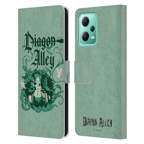 Harry Potter Locations Typography Diagon Alley Leather Book Wallet Case Cover For Xiaomi Redmi Note 12 5G