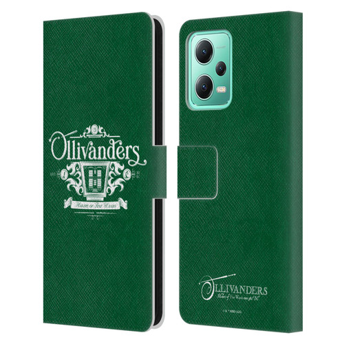 Harry Potter Locations Typography Ollivanders Leather Book Wallet Case Cover For Xiaomi Redmi Note 12 5G