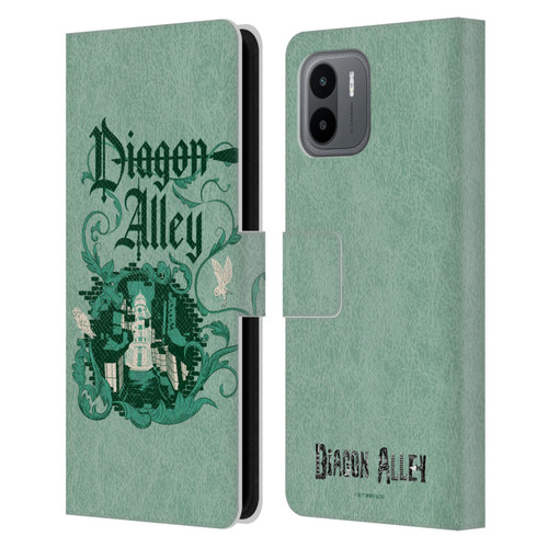 Harry Potter Locations Typography Diagon Alley Leather Book Wallet Case Cover For Xiaomi Redmi A2