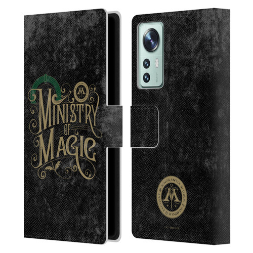 Harry Potter Locations Typography Ministry Of Magic Leather Book Wallet Case Cover For Xiaomi 12