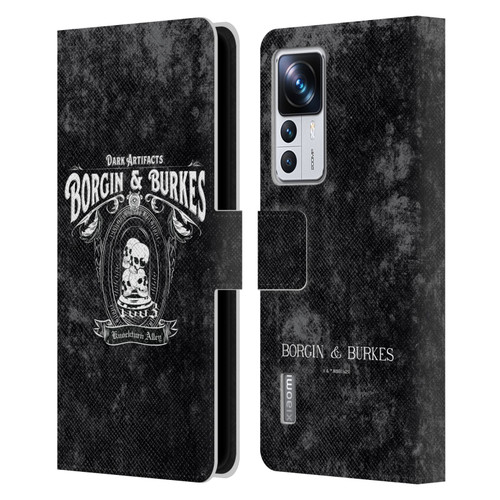 Harry Potter Locations Typography Borgin & Burkes Leather Book Wallet Case Cover For Xiaomi 12T Pro