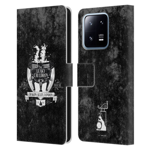 Harry Potter Locations Typography The Leaky Cauldron Leather Book Wallet Case Cover For Xiaomi 13 Pro 5G
