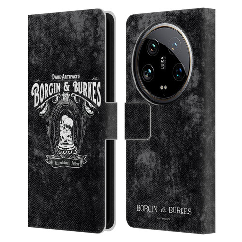 Harry Potter Locations Typography Borgin & Burkes Leather Book Wallet Case Cover For Xiaomi 14 Ultra