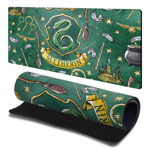 Harry Potter Graphics Slytherin Gaming Office Desk PC Keyboard Mouse Mat Pad 23.62 x 11.81 x 0.12 inches (600 x 300 mm) - L