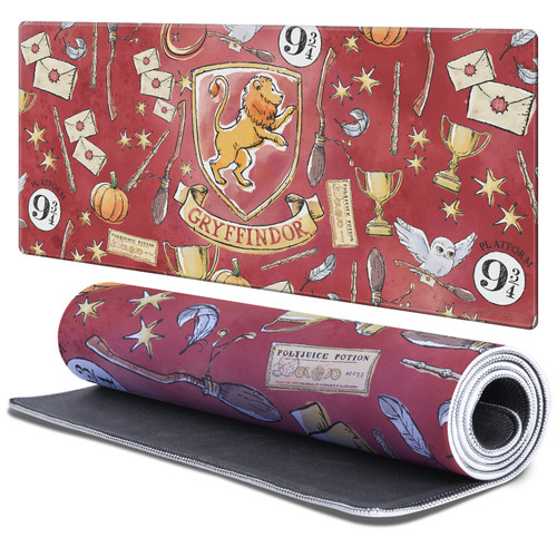Harry Potter Graphics Gryffindor Gaming Office Desk PC Keyboard Mouse Mat Pad 37.4 x 15.75 x 0.16 inches (900 x 400 mm) - XL