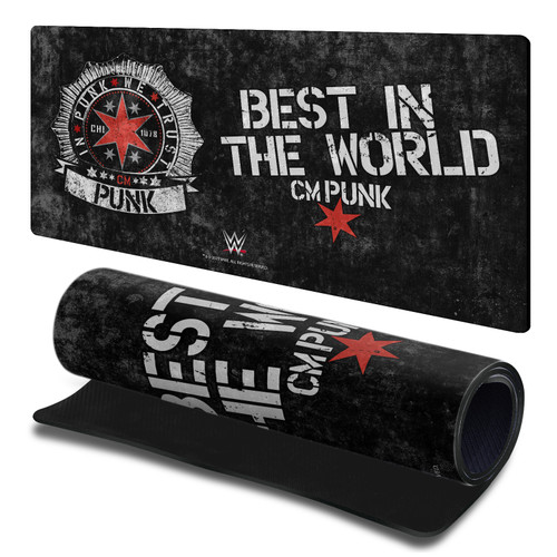 WWE CM Punk We Trust Gaming Office Desk PC Keyboard Mouse Mat Pad 23.62 x 11.81 x 0.12 inches (600 x 300 mm) - L