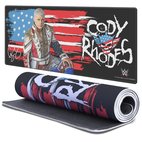 WWE Cody Rhodes Flag And Signature Gaming Office Desk PC Keyboard Mouse Mat Pad 37.4 x 15.75 x 0.16 inches (900 x 400 mm) - XL