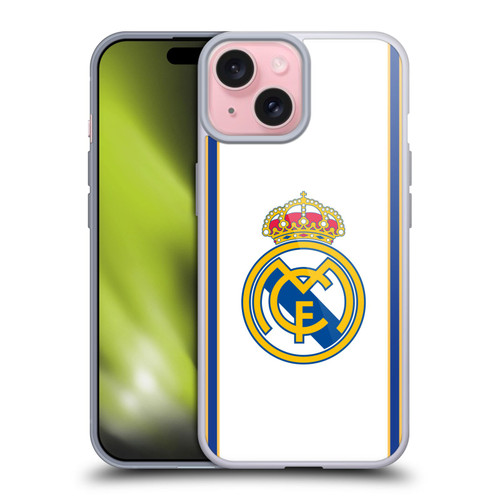 Real Madrid CF Retro Bring Back 99/00 White Soft Gel Case for Apple iPhone 15
