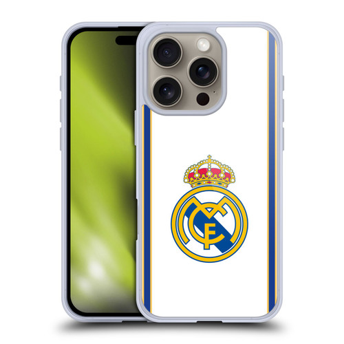 Real Madrid CF Retro Bring Back 99/00 White Soft Gel Case for Apple iPhone 16 Pro