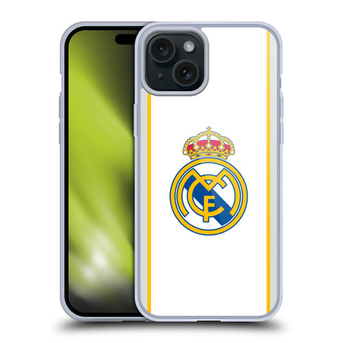 Real Madrid CF Badge White Soft Gel Case for Apple iPhone 15 Plus & MagSafe