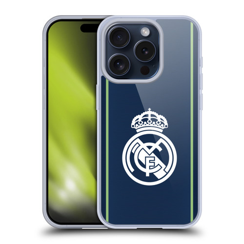 Real Madrid CF Badge Dark Blue Soft Gel Case for Apple iPhone 15 Pro & MagSafe
