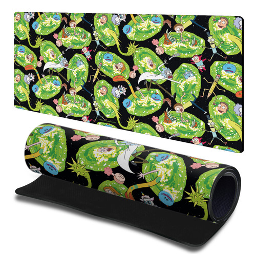 Rick And Morty Graphics Parasite Gaming Office Desk PC Keyboard Mouse Mat Pad 23.62 x 11.81 x 0.12 inches (600 x 300 mm) - L