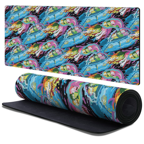 Rick And Morty Graphics Ship Gaming Office Desk PC Keyboard Mouse Mat Pad 37.4 x 15.75 x 0.16 inches (900 x 400 mm) - XL