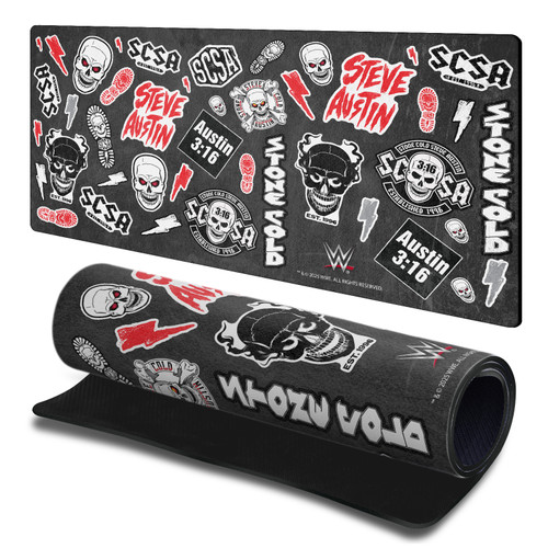 WWE Stone Cold Steve Austin Icons Gaming Office Desk PC Keyboard Mouse Mat Pad 23.62 x 11.81 x 0.12 inches (600 x 300 mm) - L