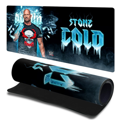 WWE Stone Cold Steve Austin Portrait Gaming Office Desk PC Keyboard Mouse Mat Pad 23.62 x 11.81 x 0.12 inches (600 x 300 mm) - L