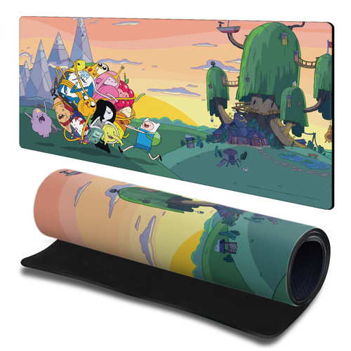 Adventure Time Graphics Characters Gaming Office Desk PC Keyboard Mouse Mat Pad 23.62 x 11.81 x 0.12 inches (600 x 300 mm) - L