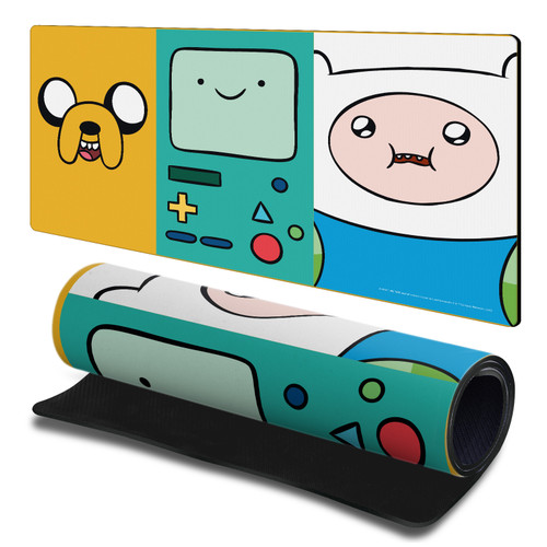 Adventure Time Graphics Jake, BMO, Finn Gaming Office Desk PC Keyboard Mouse Mat Pad 23.62 x 11.81 x 0.12 inches (600 x 300 mm) - L