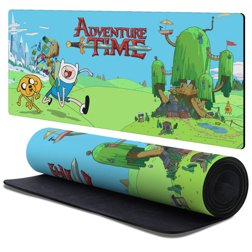 Adventure Time Graphics Jake And Finn Gaming Office Desk PC Keyboard Mouse Mat Pad 37.4 x 15.75 x 0.16 inches (900 x 400 mm) - XL