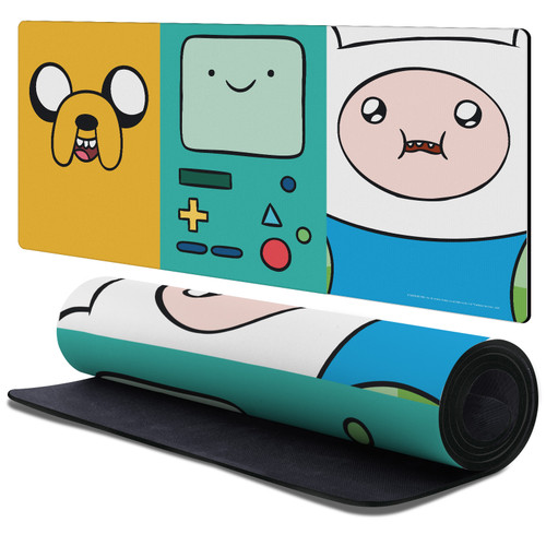 Adventure Time Graphics Jake, BMO, Finn Gaming Office Desk PC Keyboard Mouse Mat Pad 37.4 x 15.75 x 0.16 inches (900 x 400 mm) - XL