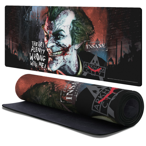 Batman Arkham City Graphics Joker Wrong With Me Gaming Office Desk PC Keyboard Mouse Mat Pad 37.4 x 15.75 x 0.16 inches (900 x 400 mm) - XL