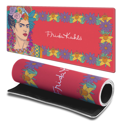 Frida Kahlo Floral Art Flower Frame Gaming Office Desk PC Keyboard Mouse Mat Pad - L