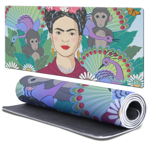 Frida Kahlo Floral Art Monkey and Peacock Gaming Office Desk PC Keyboard Mouse Mat Pad - XL Frida Kahlo Floral Art Monkey and Peacock Gaming Office Desk PC Keyboard Mouse Mat Pad - XL