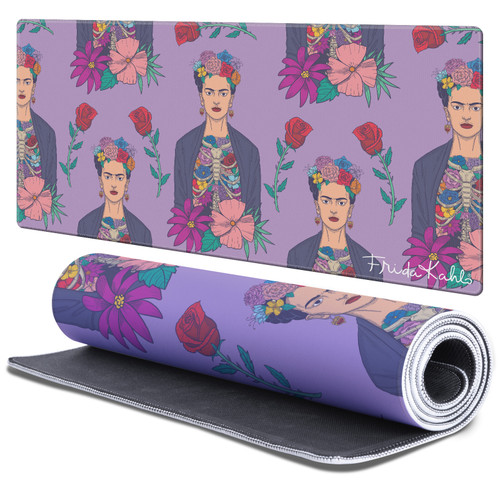 Frida Kahlo Floral Art Pattern Gaming Office Desk PC Keyboard Mouse Mat Pad - XL
