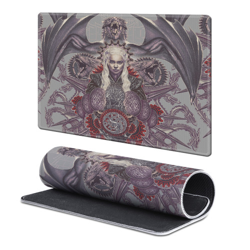 HBO Game of Thrones Graphic Art Daenerys Targaryen Gaming Office Desk PC Keyboard Mouse Mat Pad - S