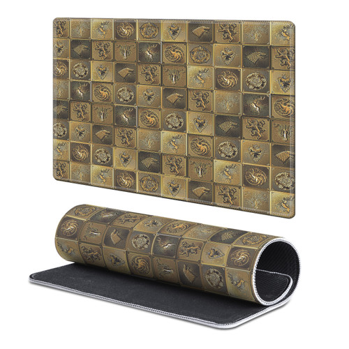 HBO Game of Thrones Graphic Art Gold Sigils All Houses Gaming Office Desk PC Keyboard Mouse Mat Pad 9.84 x 11.81 x 0.12 inches (250 x 300 mm) - S