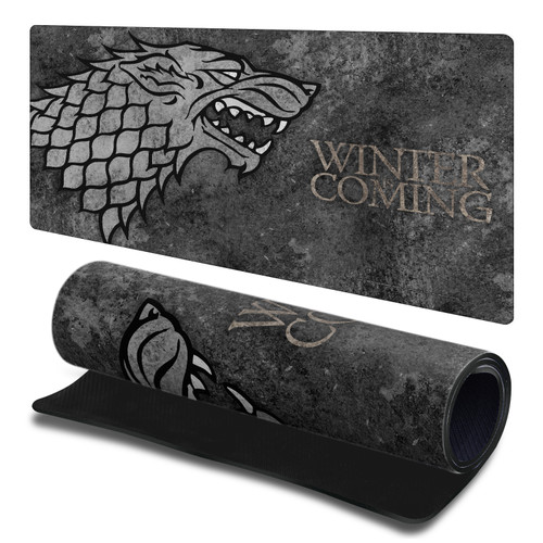 HBO Game of Thrones Graphic Art House Stark Gaming Office Desk PC Keyboard Mouse Mat Pad 23.62 x 11.81 x 0.12 inches (600 x 300 mm) - L