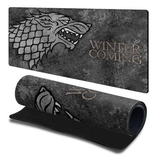 HBO Game of Thrones Graphic Art House Stark Gaming Office Desk PC Keyboard Mouse Mat Pad 23.62 x 11.81 x 0.12 inches (600 x 300 mm) - L