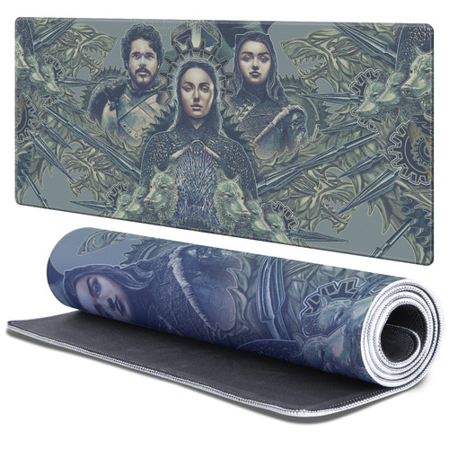 HBO Game of Thrones Graphic Art Robb, Sansa, Arya Gaming Office Desk PC Keyboard Mouse Mat Pad - XL