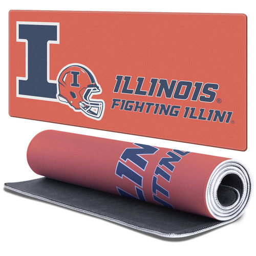 University Of Illinois U Of I University Of Illinois Fighting Illini Gaming Office Desk PC Keyboard Mouse Mat Pad 37.4 x 15.75 x 0.16 inches (900 x 400 mm) - XL