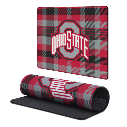 Ohio State University Graphics Plaid Gaming Office Desk PC Keyboard Mouse Mat Pad 9.84 x 11.81 x 0.12 inches (250 x 300 mm) - S