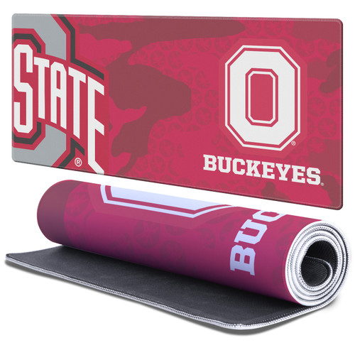 Ohio State University Graphics Red Camou Gaming Office Desk PC Keyboard Mouse Mat Pad 37.4 x 15.75 x 0.16 inches (900 x 400 mm) - XL