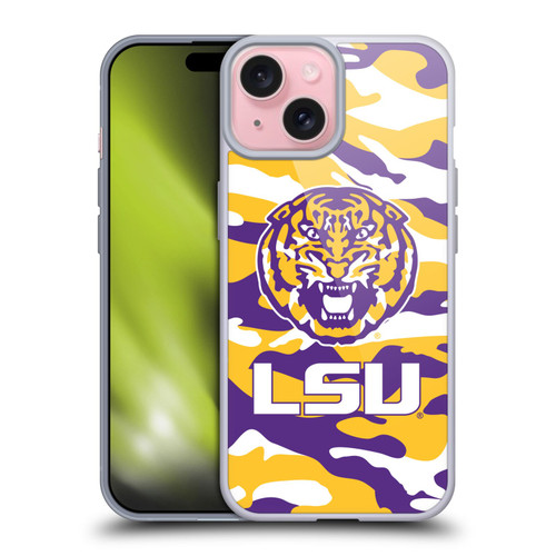 Louisiana State University LSU LSU Art Camou Soft Gel Case for Apple iPhone 15