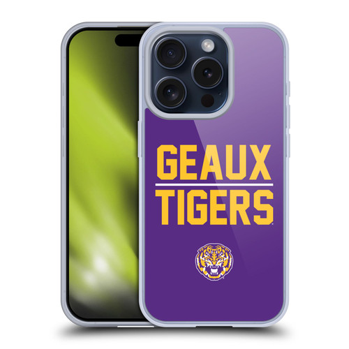 Louisiana State University LSU LSU Art Geaux Tigers Soft Gel Case for Apple iPhone 15 Pro