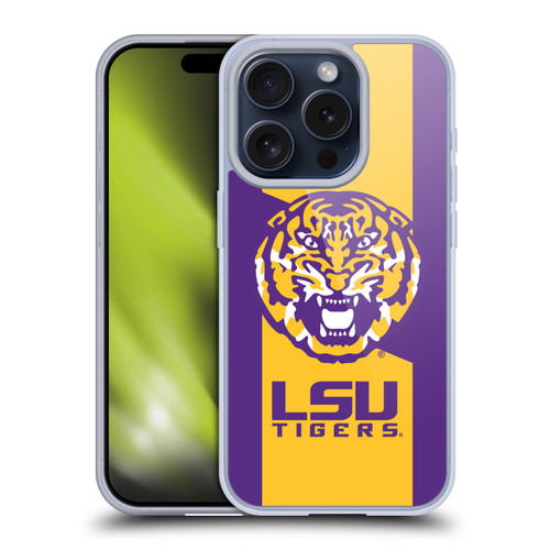 Louisiana State University LSU LSU Art Tiger Graphics 1 Soft Gel Case for Apple iPhone 15 Pro