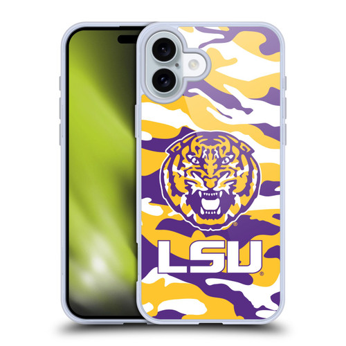 Louisiana State University LSU LSU Art Camou Soft Gel Case for Apple iPhone 16 Plus