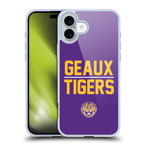 Louisiana State University LSU LSU Art Geaux Tigers Soft Gel Case for Apple iPhone 16 Plus