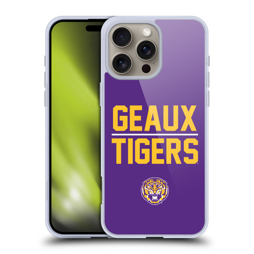 Louisiana State University LSU LSU Art Geaux Tigers Soft Gel Case for Apple iPhone 16 Pro Max
