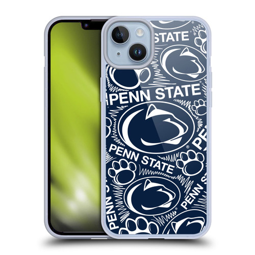 Pennsylvania State University PSU Pennsylvania State Art Sketch Graphics Soft Gel Case for Apple iPhone 14 Plus