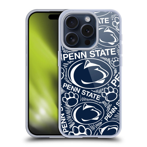 Pennsylvania State University PSU Pennsylvania State Art Sketch Graphics Soft Gel Case for Apple iPhone 15 Pro