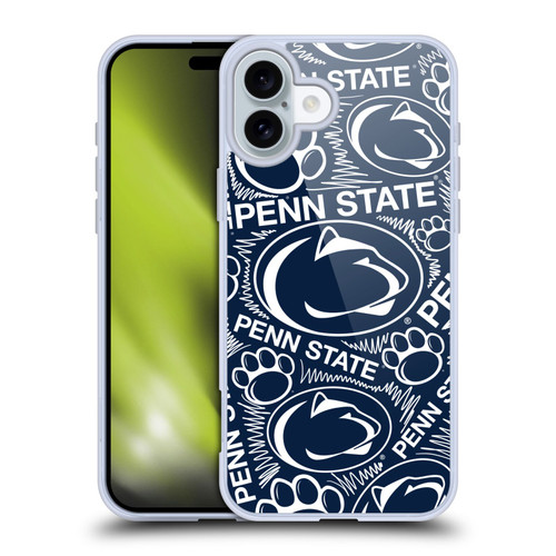 Pennsylvania State University PSU Pennsylvania State Art Sketch Graphics Soft Gel Case for Apple iPhone 16 Plus