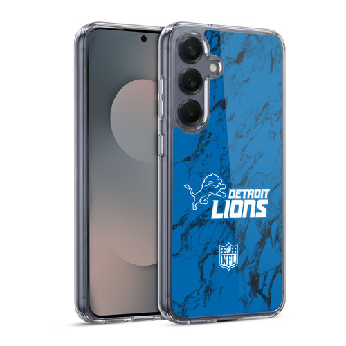 NFL Detroit Lions Graphics Coloured Marble Soft Gel Case for Samsung Galaxy S25 & MagSafe