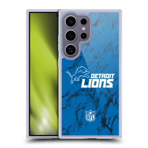 NFL Detroit Lions Graphics Coloured Marble Soft Gel Case for Samsung Galaxy S25 Ultra