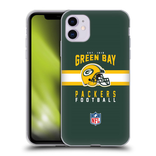 NFL Green Bay Packers Graphics Helmet Typography Soft Gel Case for Apple iPhone 11